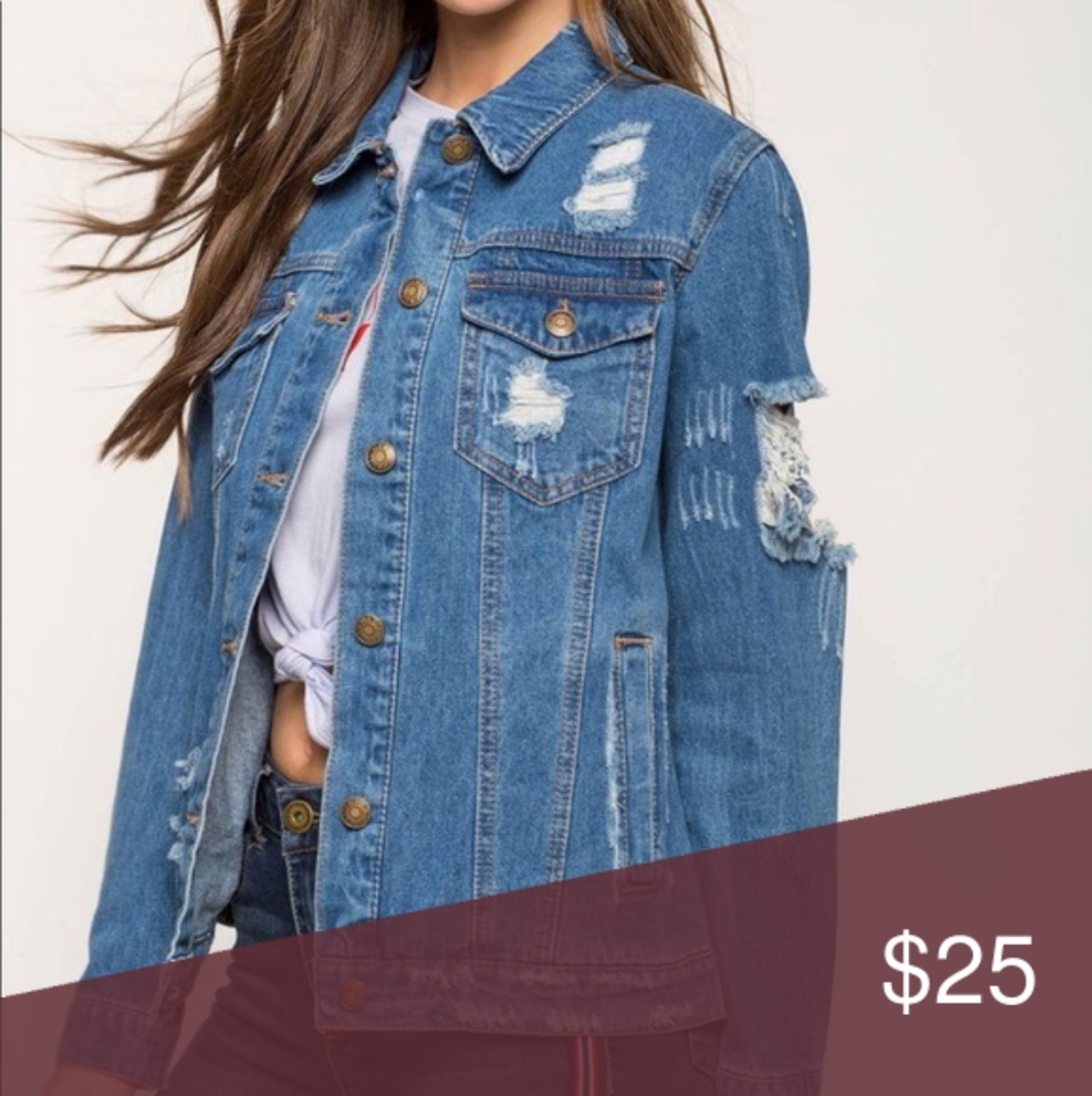 Slash Back Denim Jacket - Picture 3 of 3